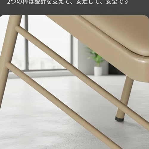 折りたたみ椅子 折りたたみヨガチェア トレーニングケア用 厚みあり200kg耐荷重 ソフトクッション ベージュ 室内収納簡易Teywhny (A,ブラウン) [5]