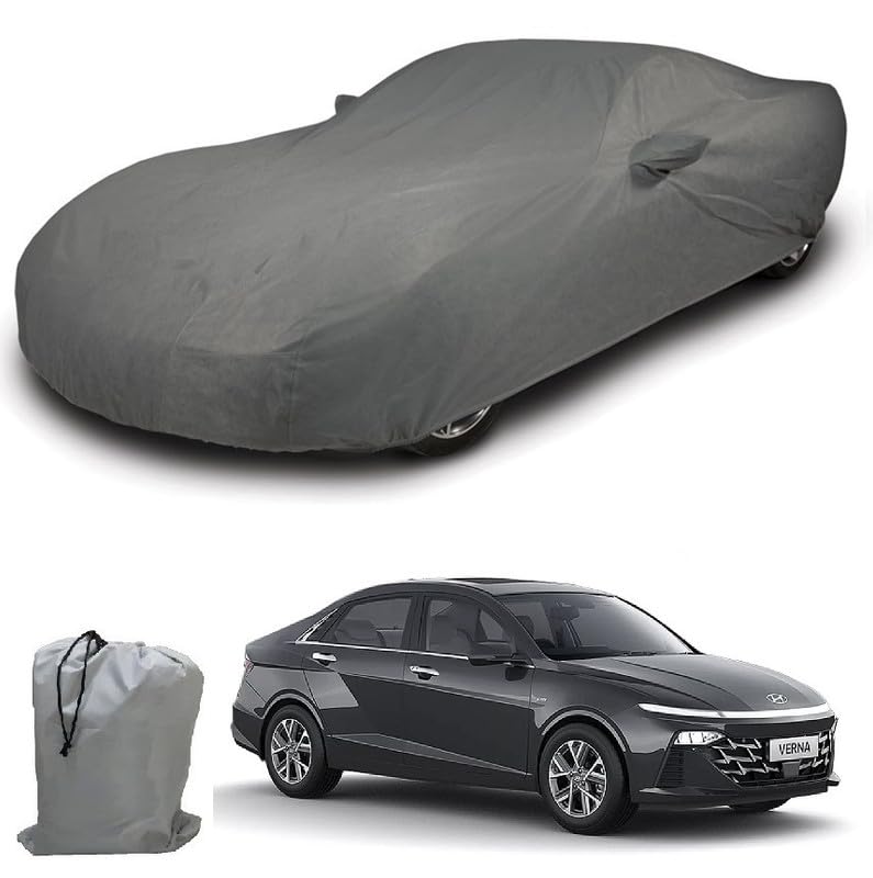 Image of ARCUATE Triple Layer Custom fit Car Body Cover for Hyundai Verna Fluidic |Top Layer Dustrproof | Middle Layer Waterproof | Bottom Layer Scratch Protection | Outdoor Indoor Fabric
