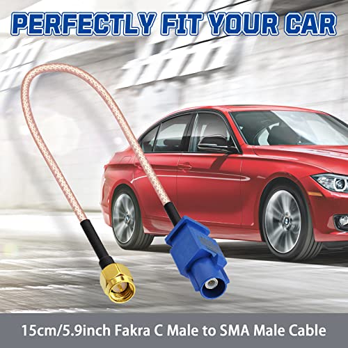 Bingfu Auto GPS Antennenadapter Kabel SMA Stecker auf Fakra C Stecker Koaxialkabel 15cm für Fahrzeug LKW SUV Auto Stereo Head Unit GPS Navigationsempfängersystem Tracker Modem