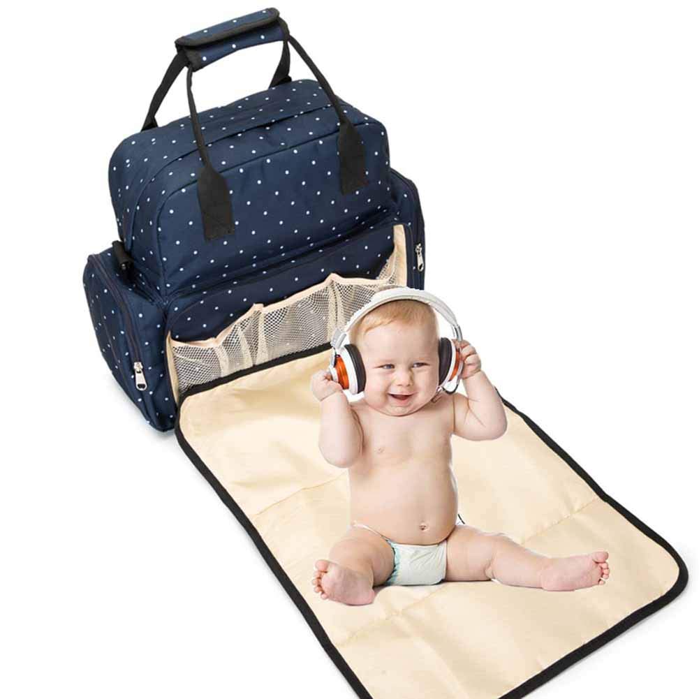 LAI HO Multifunzionale di maternità Diaper Bag Diaper Zaino di Grande capienza Diaper Bag Diaper Pad Sostituzione,Nero
