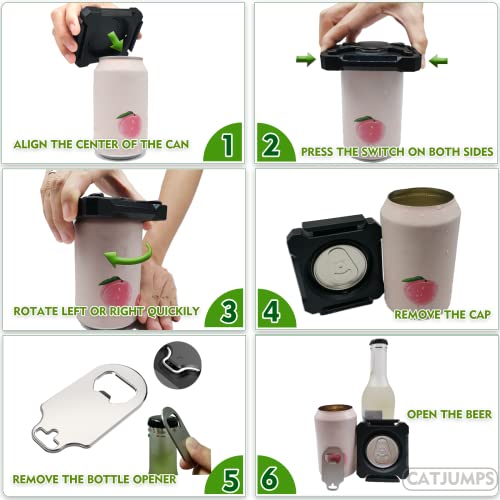 Beer Can Opener-2 In1 Soda Can Opener Bottle Opener, Pop Can Top Remover Opener, Manual No Sharp Edge Can Opener Smooth Edge With Reuse Drink Straw #TOP6