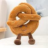 Pretzel Plush Bread Pillow Toy, Food Plush Pillow Cute Plush Stuffed Animals Toy Funny Soft Food Plushies Toy for Gifts for Kids Birthday