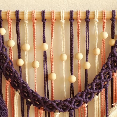 Macramé tissé main mural boho chic pour salon et chambre - 5