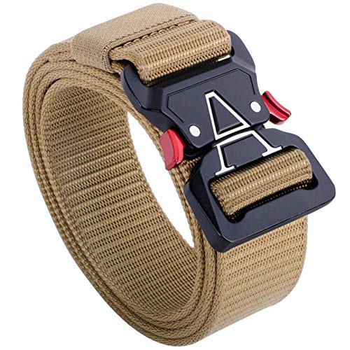 Mens Tactical Belt, Military Style Heavy Duty Tactical Belt for Men with Quick-Release Buckle