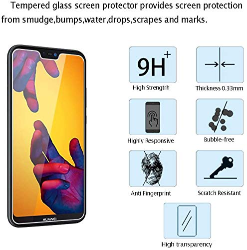 Verre Trempé Pour Huawei P20 Lite 2018 – Protection écran 9D, Noir, Ultra Fin