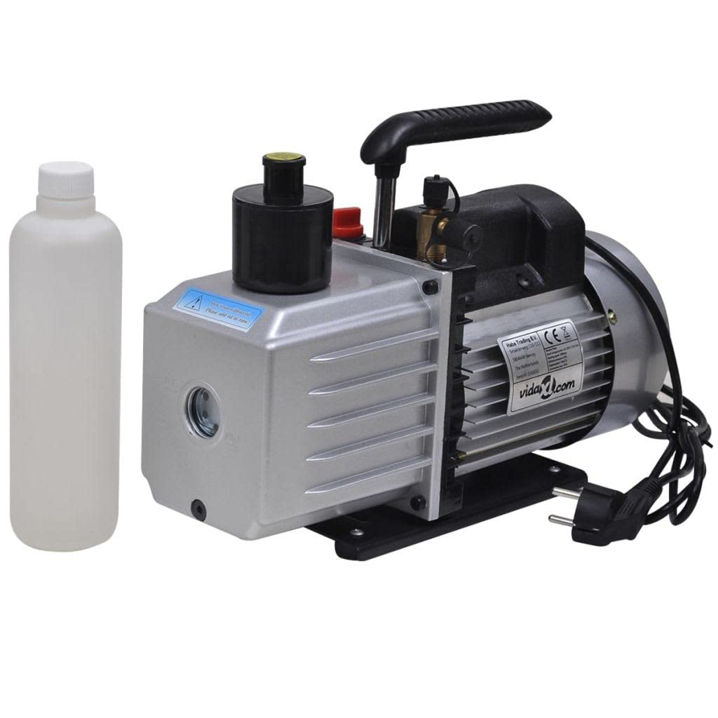 Vakuumpumpe 100 L/min mit Aluminiumgehäuse und Ölschauglas, 4-Wege-Manometer-Set für Klimaanlagen und Kältesysteme, inklusive Tragekoffer