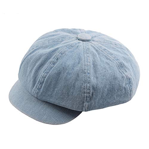 Xingyue Aile Chapeaux et casquettes, Chapeau de béret de chapeau de laine de printemps de loisirs rétro, dames de jumpsuit de Denim des hommes peignent octogonale casquette, conduite coton occasionnel Cover