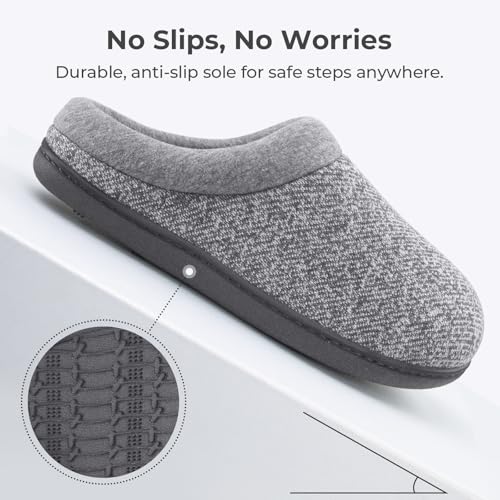 HomeTop Women's Knit Memory Foam Slippers Warm Soft House Shoes with Anti-slip Sole4