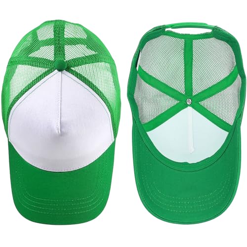 Image of Falari 5-Panel Mesh Baseball Cap, Trucker Hat, Structured Plain Design, Cotton, Adjustable Size