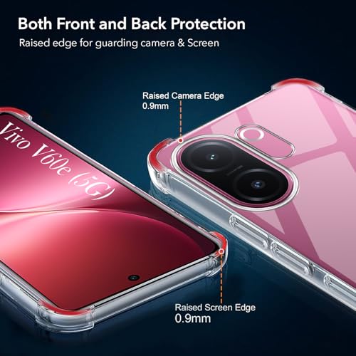 Image of Jkobi Shockproof Crystal-Clear Back Cover for Vivo V60e (Anti Yellow Case | Drop & Camera Protection | Hard Polycarbonate)