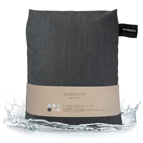 BADESOFA® Badewannen-Sitzkissen | Revolutionärer Komfort für Badewanne, Dusche & Whirpool | Waschbares & schnell Trocknendes Bade-Kissen in Anthrazit | Wellness Badewannen-Zubehör Handmade in EU