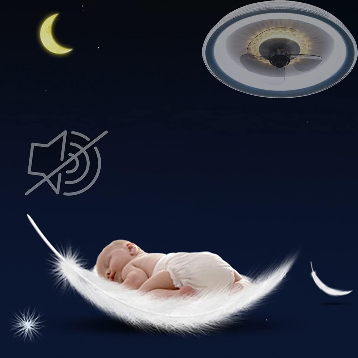 Ceilifan with Light and Remote Control Silent 3 Speeds Bedroom Led Fan Ceililight with Timer Modern Liviroomt Ceilifan Light/Pink