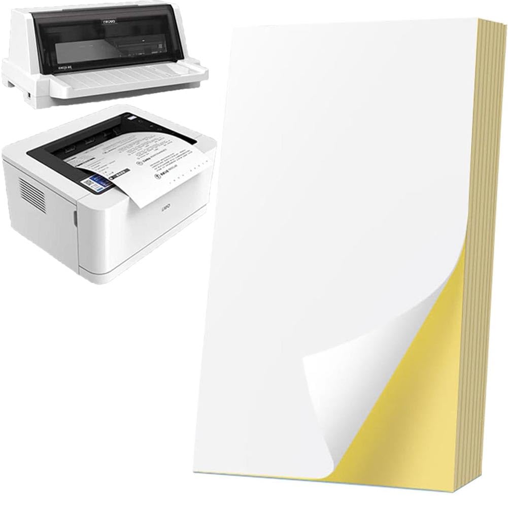 BEONE A4 Shipping Printer Labels 100 Sheets, Self-Adhesive Glossy Sticker Printer Paper for Laser and Dot Matrix Printers, Shipping Labels, DIY Projects&Barcodes (Laser and dot matrix printers G)
