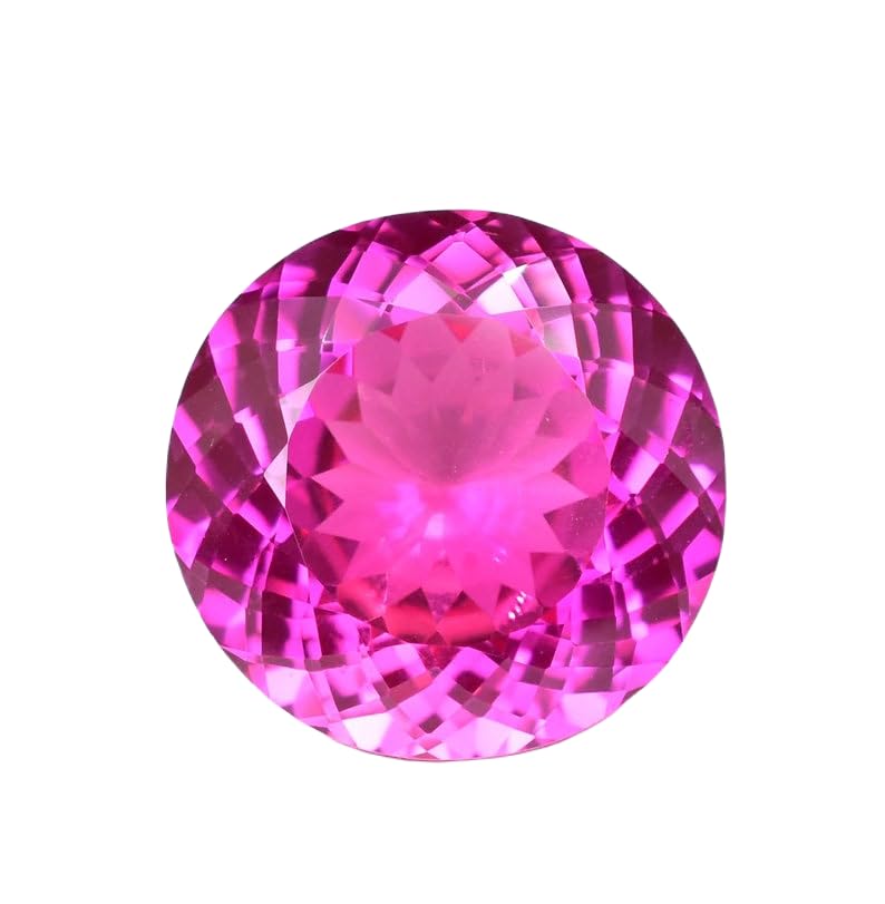 Saphir rose naturel rond de 10 mm facetté pour création haute joaillerie
