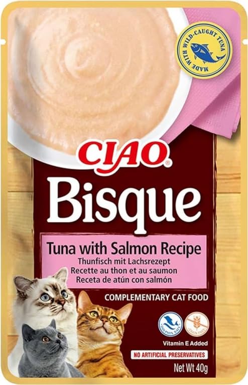 Churu Bisque Gato Alimento Húmedo para Gatos 12x40 Gr (Atún con Salmón)