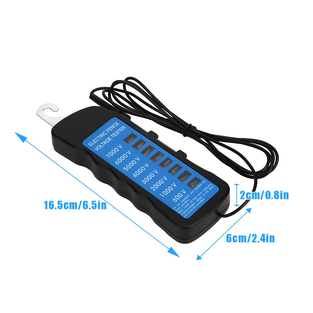 Probador de Voltaje,Tester Pastor Electrico Sin Contacto 600-7000V Probador de Cercas EléCtricas con Sonda Clip Bolsillo DeteccióN de Luz MúLtiple para Granja Jardines, Recintos Aves Corral