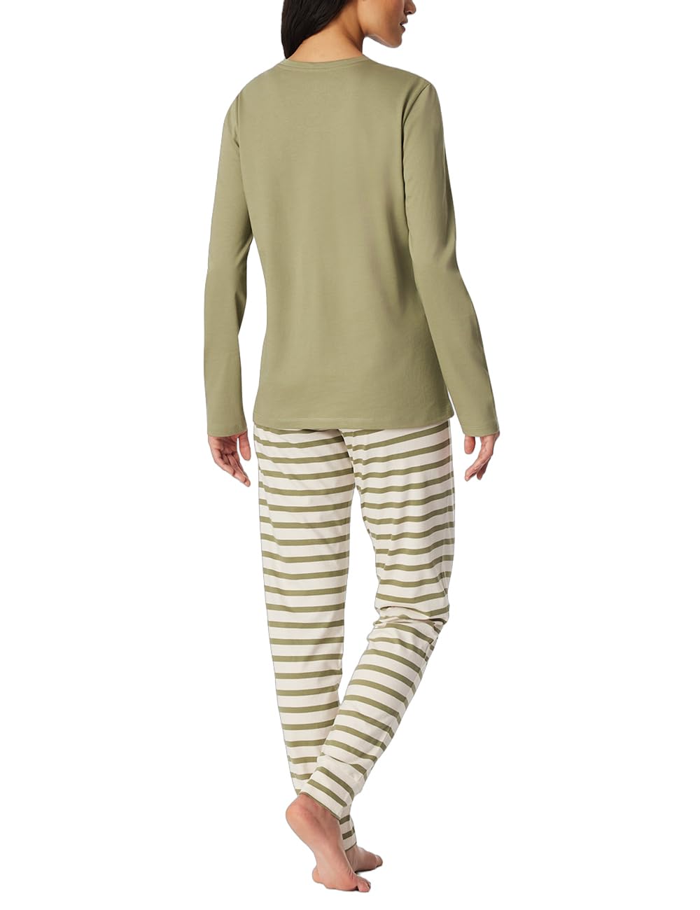 Schiesser Damen Schlafanzug lang mit Bündchen Baumwolle - Nightwear
