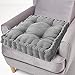 Cojín grueso cuadrado reforzador, cojín de apoyo, cojín de asiento para silla elevador, cojín de asiento de 40 cm, cojín de silla de jardín al aire libre de 8 cm (45 cm, gris)