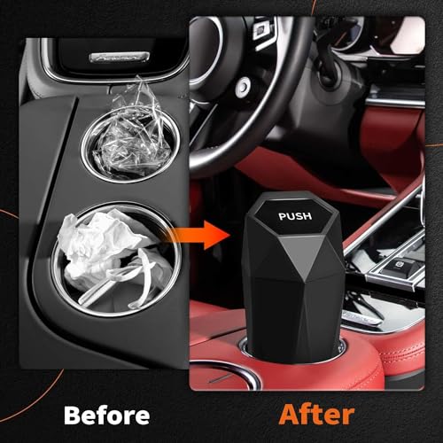 Hotor US11013 Car Trash Can With Lid - 2 Pack, Mini Essential Car Accessories For Interior, Leakproof Garbage Can With 30 Attached Trash Bags, Multipurpose Organizers And Storage thumb #4