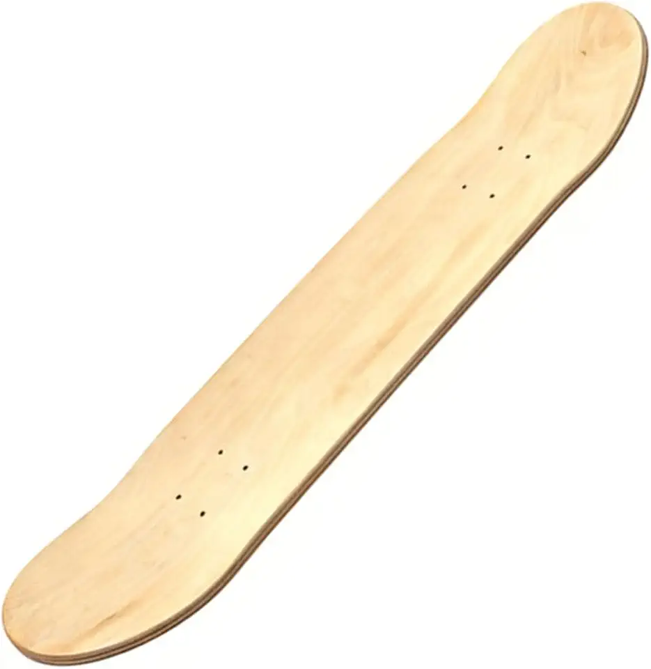 RiToEasysports Deck de Skate Em Branco, Deck de Madeira de Bordo de 7 Camadas, Acabamento Natural Dupla Face Profissional Com Furos de Montagem Pré-perfurados para Patinação No Street Park Bowl