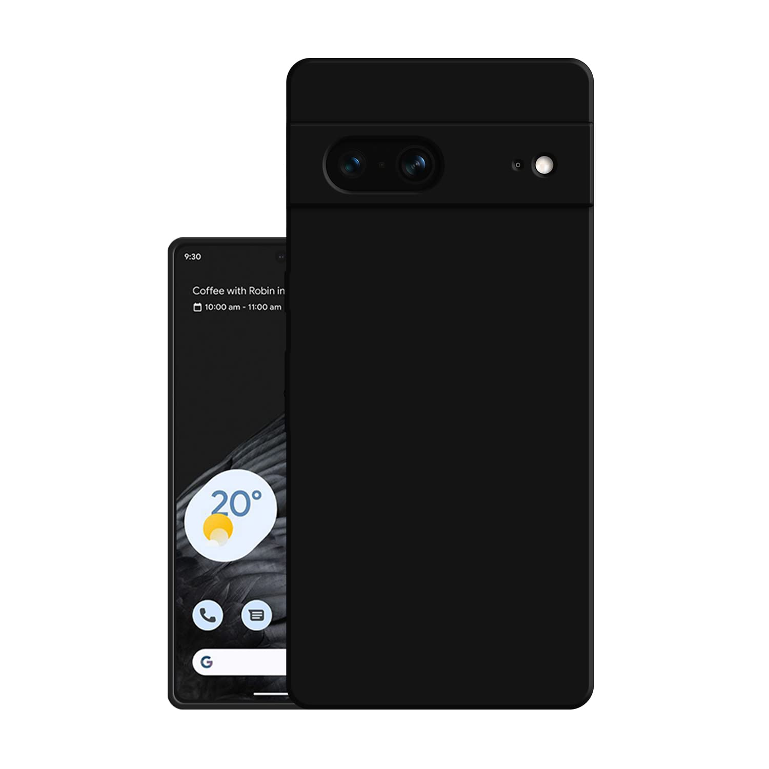 HELLO ZONE Exclusive Matte Finish Soft Back Case Cover for Google Pixel 7 - Black