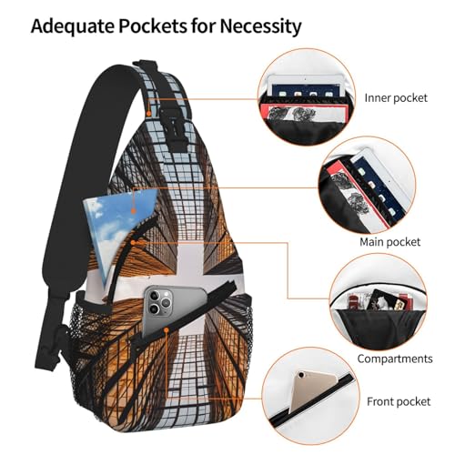 Mochila Sling Bag Urbana Negra para Viaje y Senderismo miniatura 5