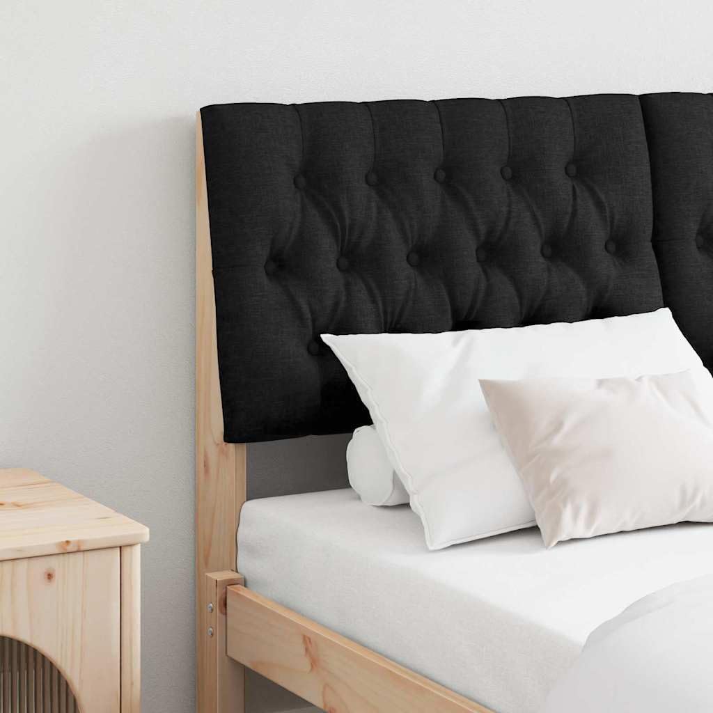 Tête de lit capitonnée Noir 160 cm en Bois de pin Massif avec Coussins rembourrés pour Chambre Adulte ou Enfant, Design Moderne scandinave, Facile à Nettoyer et Durable