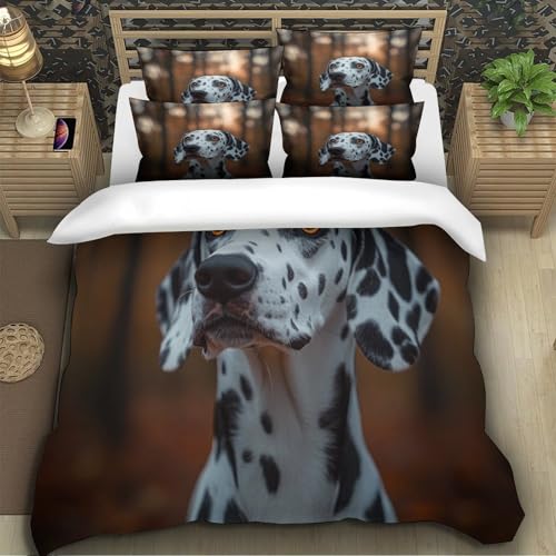Housse de couette dalmatien imprimé 3D haute définition microfibre premium - 5