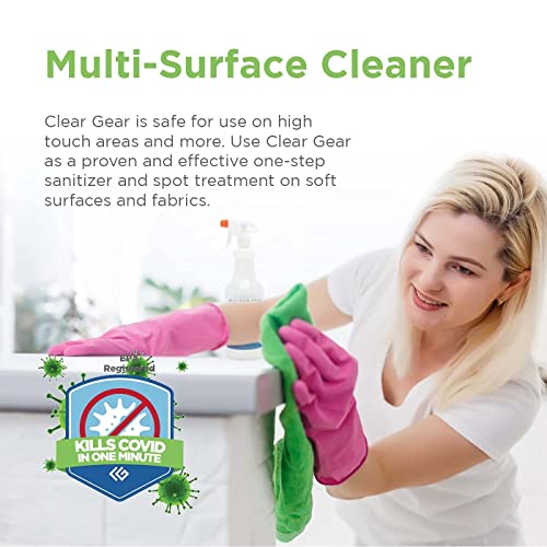Clear Gear - Disinfectant, Cleaner, And Deodorizer For Sports Equipment, Gyms, And Fitness Centers - Epa-Registered, Hospital Grade, Made In Usa - Family Pack (1 - 24 Ounce Bottle, 1 - 8 Ounce Bottle, 1 - 4 Ounce Bottle And 1-Gallon Bottle) #TOP5