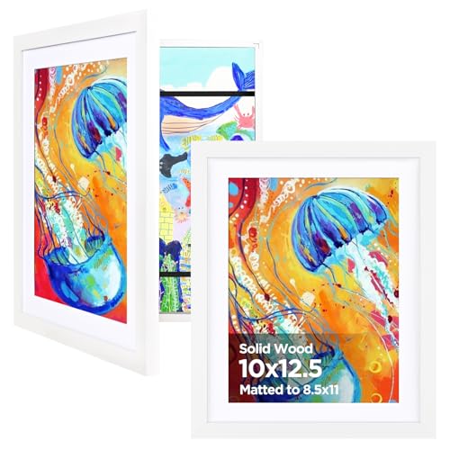 KINLINK 10x12.5 Kids Art Frame, White Artwork Frames 2 Pack