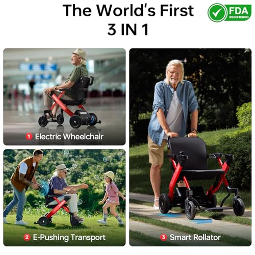 Image of Paiseec W3 3-in-1 Electric Wheelchair for Adults with Push-Assist