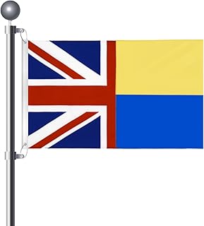 Ukraine Union Jack Friendship Flag 3x5 Ft Large Ukraine-UK Flag with 2 Brass Grommets Show Support For Ukraine Party Festival Procession Celebration Sport Activities Garden Indoor Outdoor Decoration