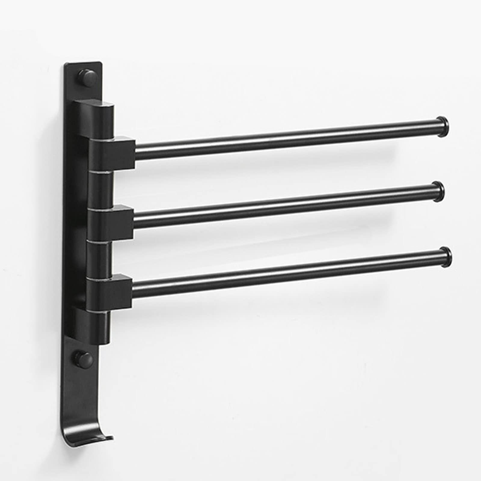 Toalleros baño de aluminio en pared de 31cm con estantes doble uso sin taladro