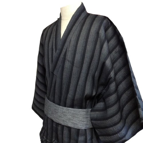 Edoten Men's Kimono Japan Shijira Weaving Yukata4