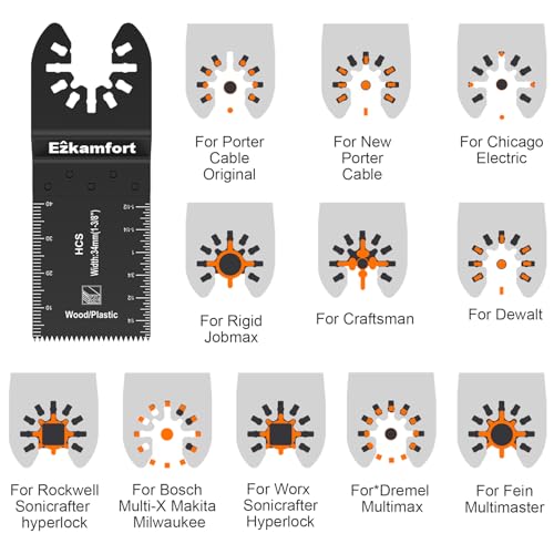 Ezkamfort 22Pcs Multi Tool Blade, Titanium Multitool Blade Kits for Wood Nails, Drywall, Japanese Tooth with Storage Bag, Universal Oscillating Saw Blades Compatible with Ryobi Makita Milwaukee 6 Ezkamfort 22Pcs Multi Tool Blade, Titanium Multitool Blade Kits for Wood Nails, Drywall, Japanese Tooth with Storage Bag, Universal Oscillating Saw Blades Compatible with Ryobi Makita Milwaukee - Image 6