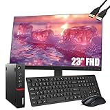 Lenovo ThinkCentre M700 Tiny Business Desktop PC with 23'' FHD Monitor, Intel Quad Core i5-6500T, 16GB DDR4 RAM, 256GB SSD, DisplayPort, Keyboard and Mouse, WiFi, BT, Windows 10 Pro (Renewed), Black
