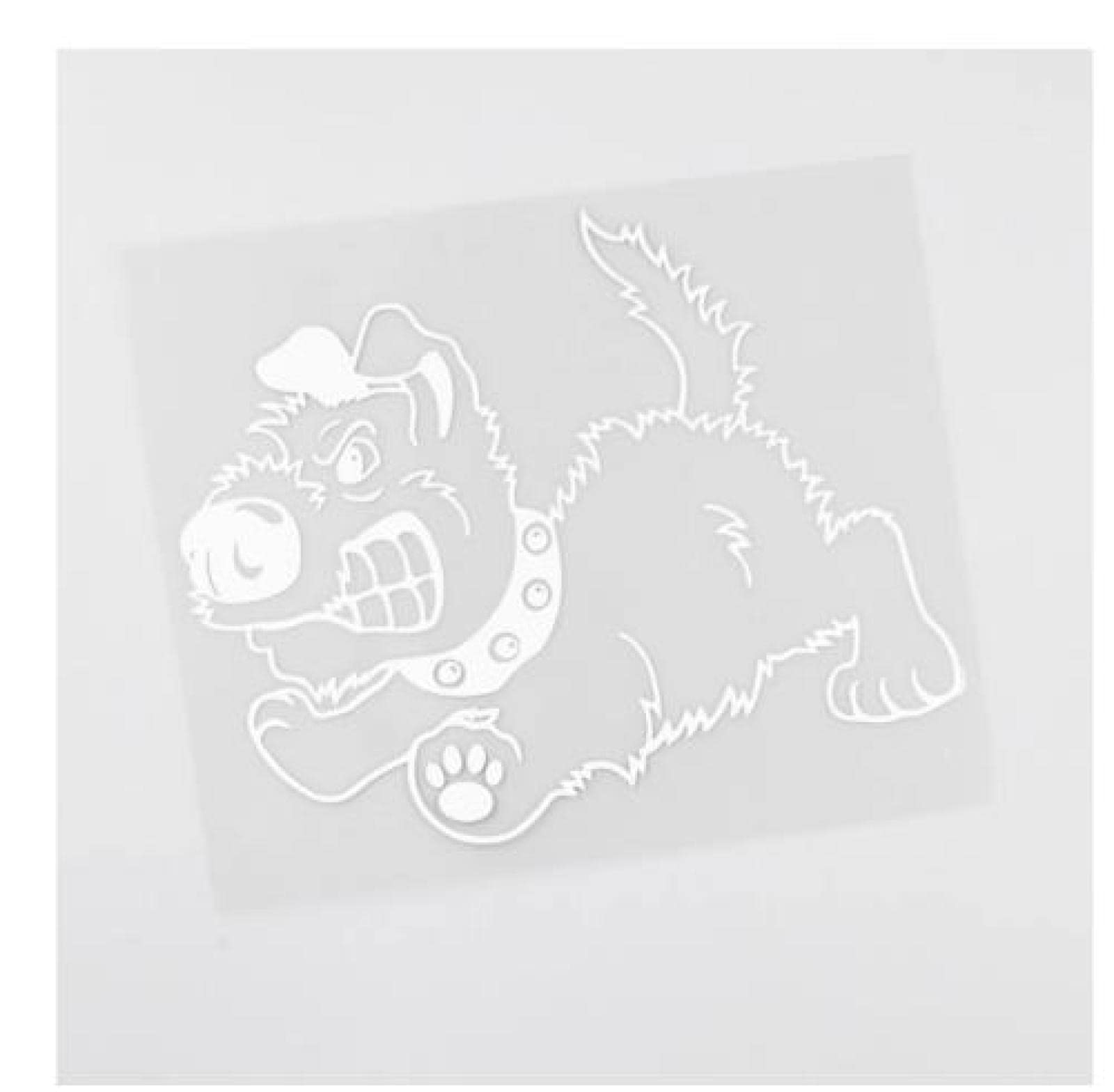 QQYYYT Car Sticker 15Cm Cartoon Angry Dog Cool Decal Vinyl Car Sticker Black/Silver