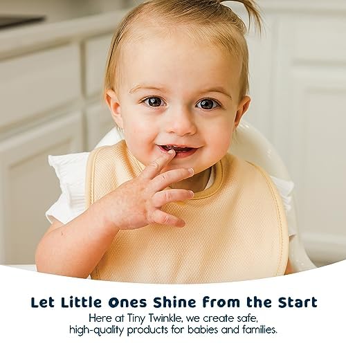 Miniatura 5 de Tiny Twinkle Paquete de 8 Baberos para Bebés para Babeo y Dentición Baberos Impermeables y Absorbentes para Bebé Niña y Niño, Juego de Baberos para