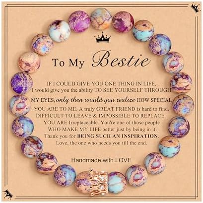 Woman Birthday Gifts Idea Friendship Gifts For Women Best Friends Besties Aunt Female Mom Daughter Granddaughter Gf Anniversary Christmas Valentines Day Graduation Healing Stone Crown Gifts For Her