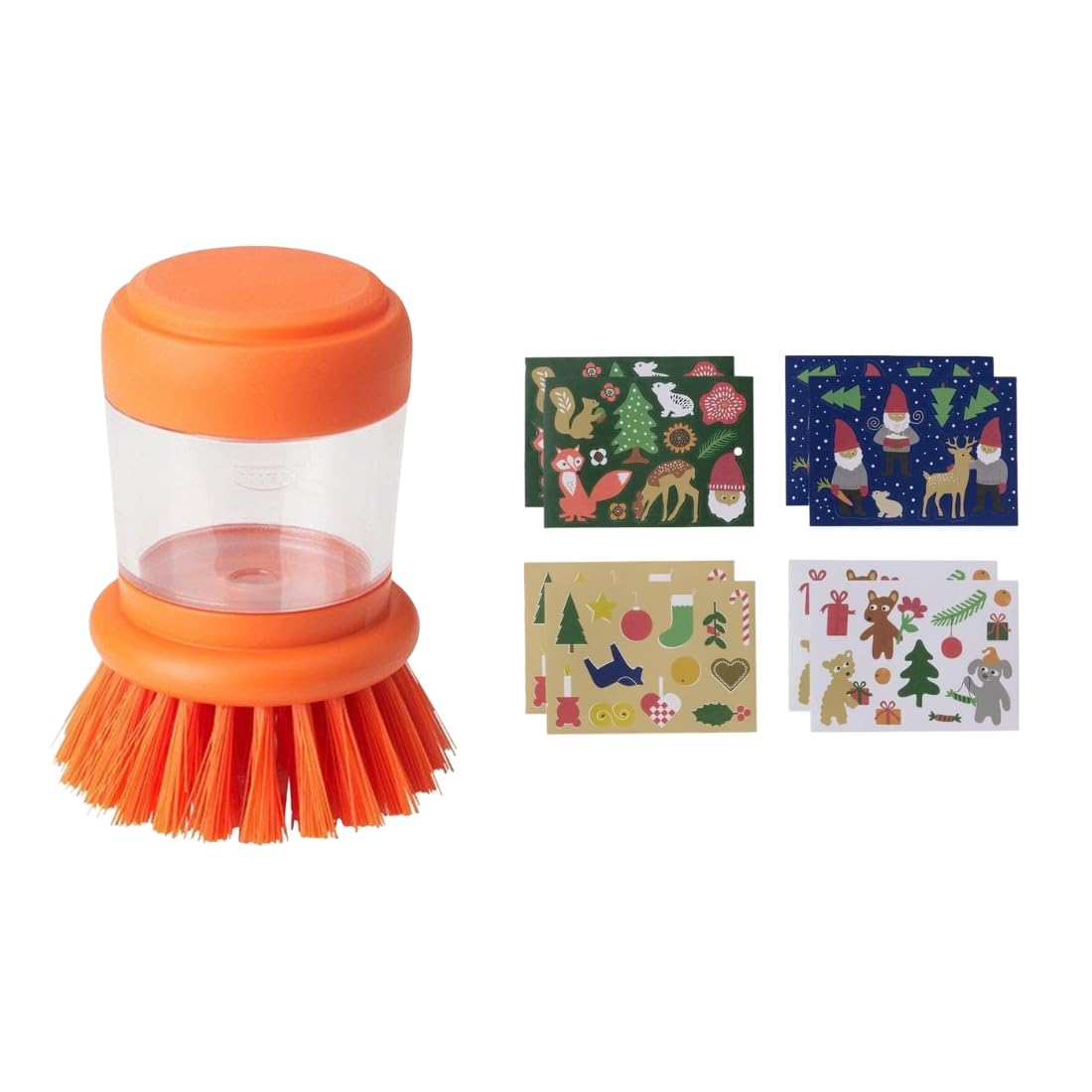 IKEA VIDEVECKMAL Dishwashing Brush with Dispenser, Bright Orange.-image-23