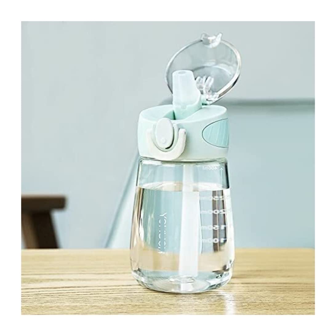 Trinkflasche Wasserflasche Wasserflasche Mit Süßer, Auslaufsicherer, BPA-freier Flasche, Langlebige Kunststoff-Trinkflasche Trinkflasche Fitness(Grün,600ml)