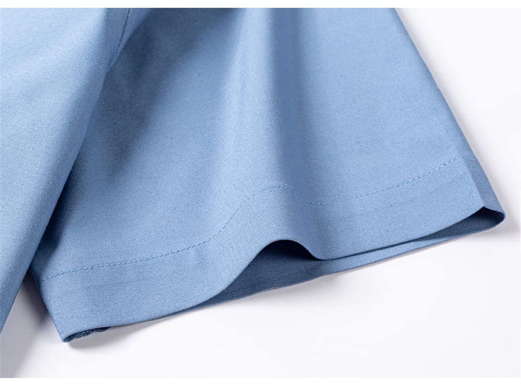 Camicie da uomo in seta elasticizzata Camicie a maniche corte da lavoro per camicie estive Top da uomo senza tasca frontale, F3020, S