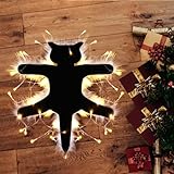 WYEDJHF Light Up Fried Cat Rug, Funny Aunt Bethanyβs Fried Pussycat Rug for National Lampoonβs Humour Christmas Vacation Decoration, for Family Friends (Warm Light)