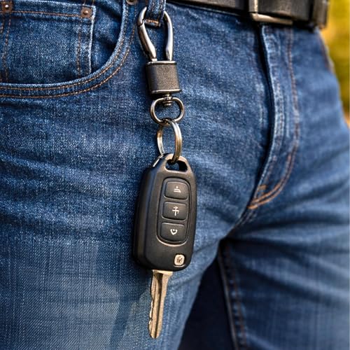Image of THE MEN THING - Stylish Multicolor Stainless Steel Keychain for Men & Boys (ROYAL GRIP - Gunmetal Black)