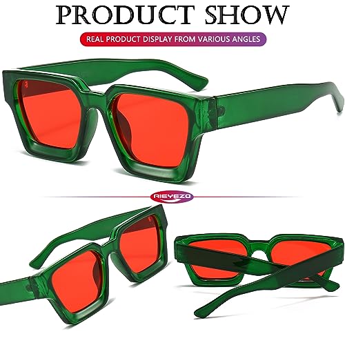 Image of AIEYEZO Square Sunglasses for Women Men Square Thick Frame Sun Glasses Simple Designer Style Shades