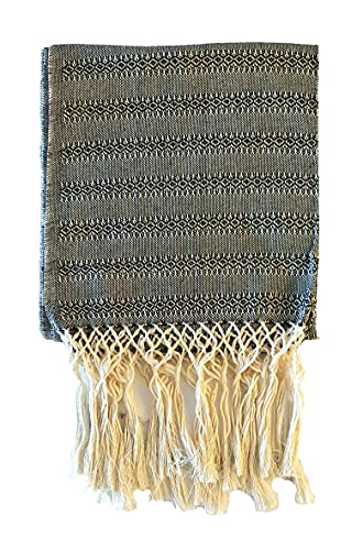 ALKIMIA INC Châle mexicain fait main en coton Rebozo, noir, Medium