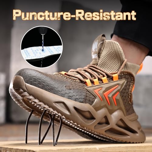 Image of Steel Toe Boots for Men Work Indestructible Safety Boots | Impact-Resistant, Puncture-Resistant, Comfortable, Wear-Resistant, Construction Factory, Warehouses, Jobsites