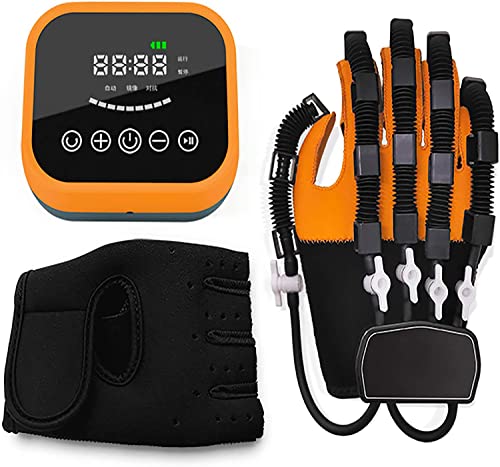 Stroke Hand Splint Manual Training Rehabilitation Robot Gloves, Electric Hand Dysfunction Patient Training Device Hemiplegia Finger Orthosis Finger Splint for Relief(Color:Right hand,Size:Large)