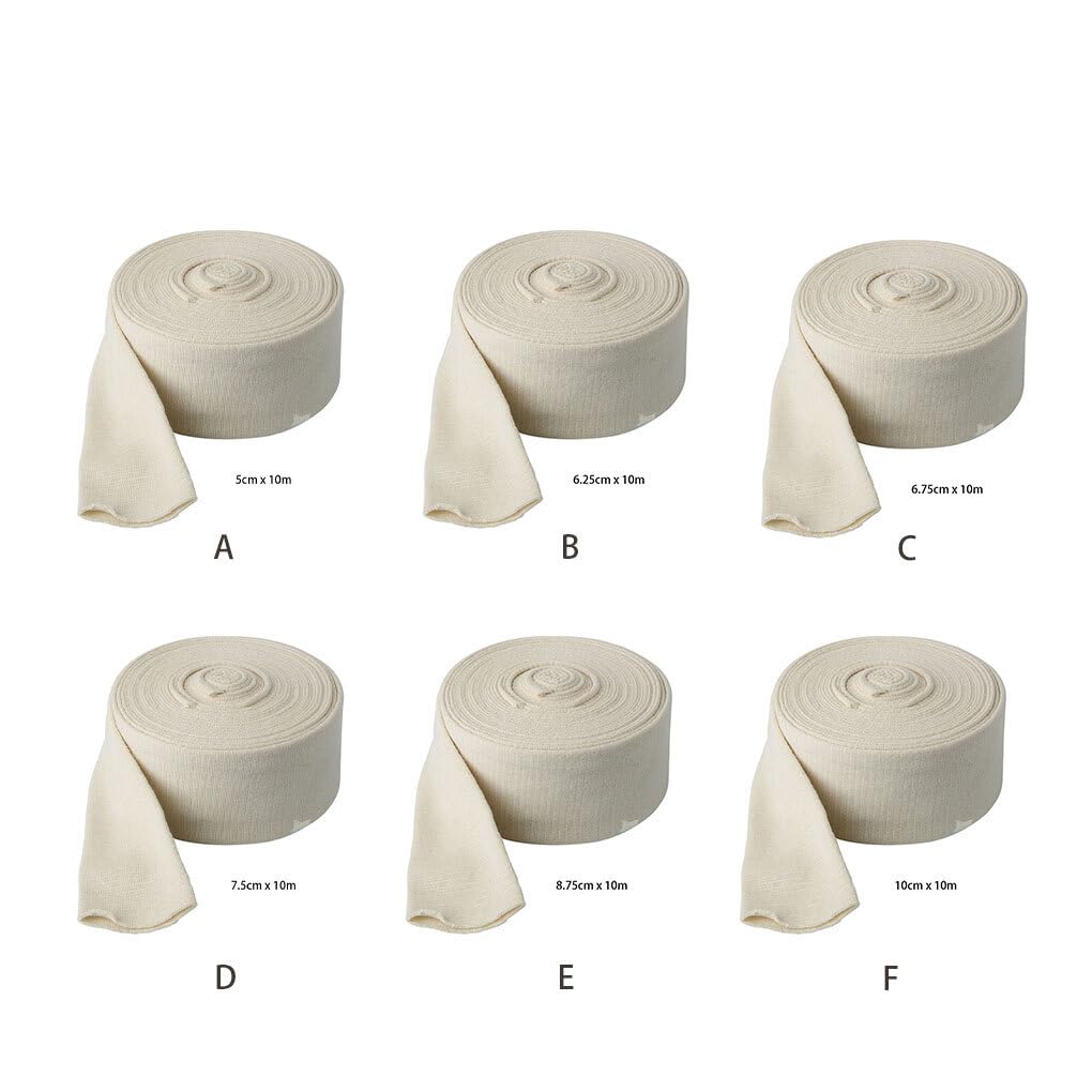 BEALIFE Herramientas esenciales para deportes en el hogar, vendajes elásticos para cualquier ocasión, rollo de vendaje elástico Tubular de algodón, elástico, ;8.75 cm x 10 m