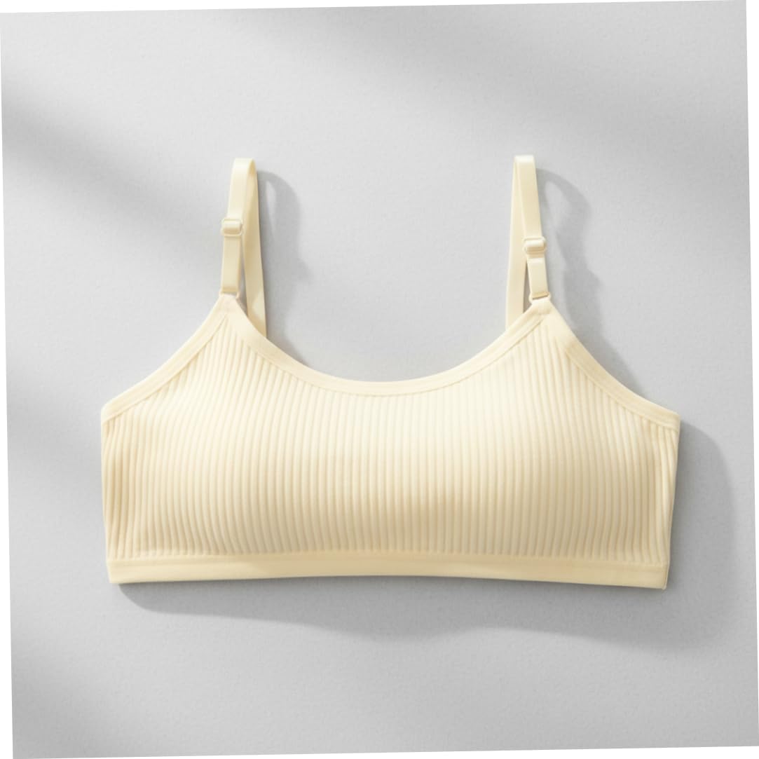 Big Girls Seamless Bras, 5-Pack Cotton Training Bras for Teens 10-16, Adjustable Strap for Teen Girls, No Closure Wirefree for First Bra, Soft V-Neck Camisole.. image 4